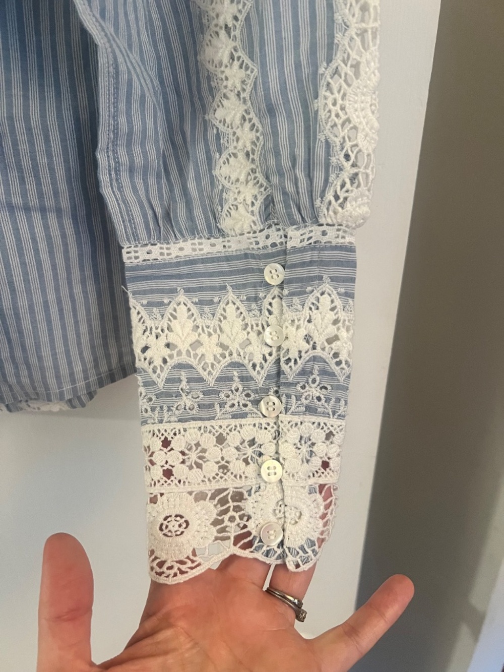 Sezane - Rym Shirt - Blue and Ecru Stripes - 36 - NWT - Picture 10 of 10
